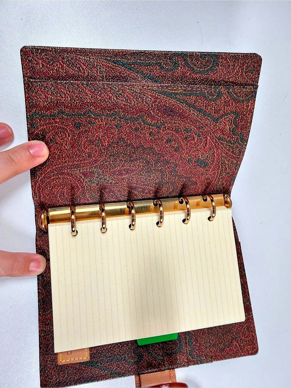Etro Paisley Ring Planner Organizer in Brown & Orange - Picture 8 of 9